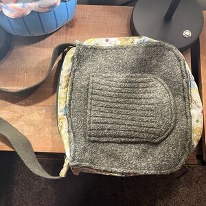 Adorable Military Green Knit Crossbody Bag